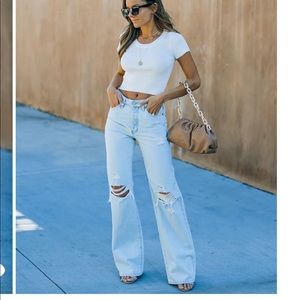 Vici, brand new with tags, gorgeous London High Rise 90s Flare Denim jeans